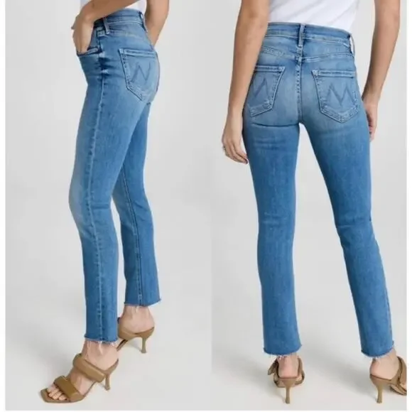 Mother Jeans The Mid Rise Dazzler Ankle Fray Birds Of Paradise 26 Stretchy Denim - Picture 2 of 9